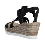 Load image into Gallery viewer, Rieker 619B2-00 Dress Wedge Sandals
