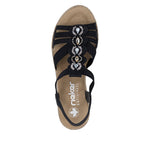 Load image into Gallery viewer, Rieker 619B2-00 Dress Wedge Sandals
