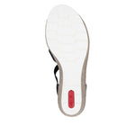 Load image into Gallery viewer, Rieker 619B2-00 Dress Wedge Sandals
