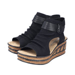 Load image into Gallery viewer, Rieker 68191-00 Dress Wedge Sandals
