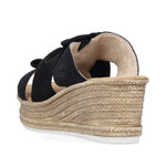 Load image into Gallery viewer, Rieker 68789-00 Black Wedge Sandals
