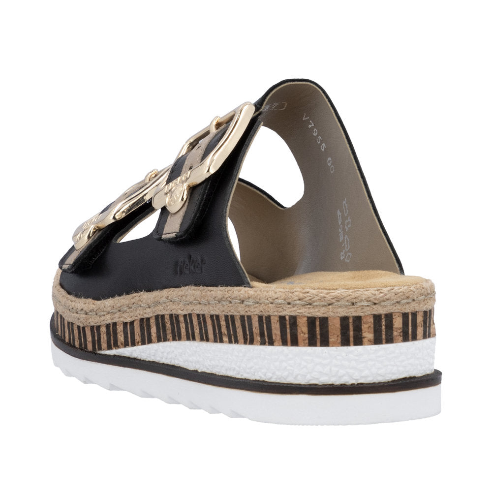 Rieker V7955-00 Wedge Sandals