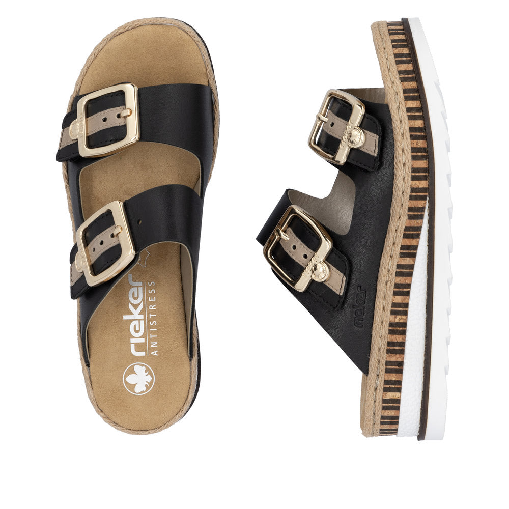 Rieker V7955-00 Wedge Sandals