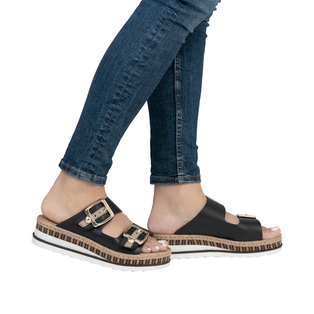 Rieker V7955-00 Wedge Sandals