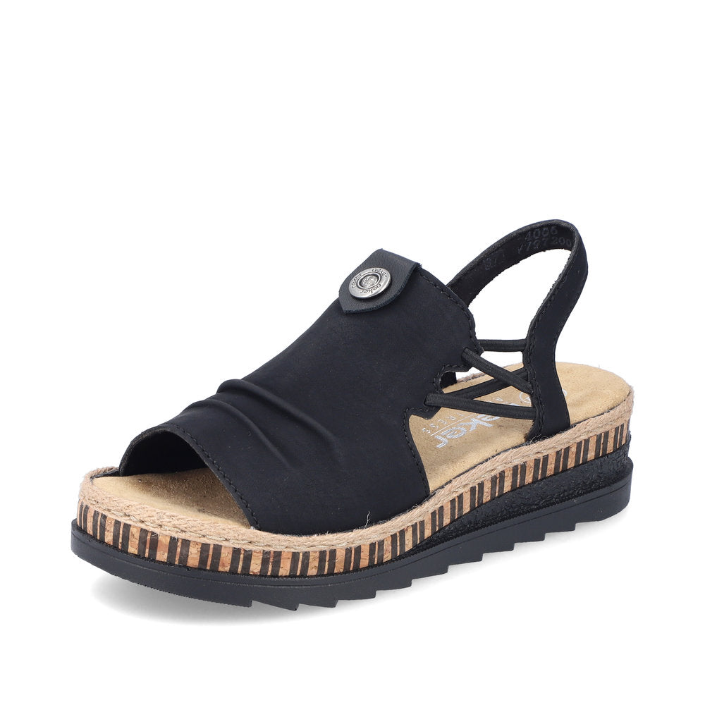 Rieker V7972-00 Wedge Sandals