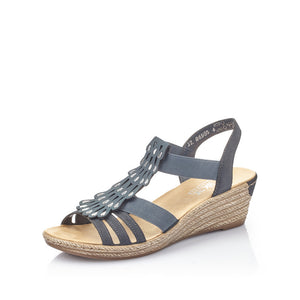 Rieker 62436-14 Navy Wedge Sandals