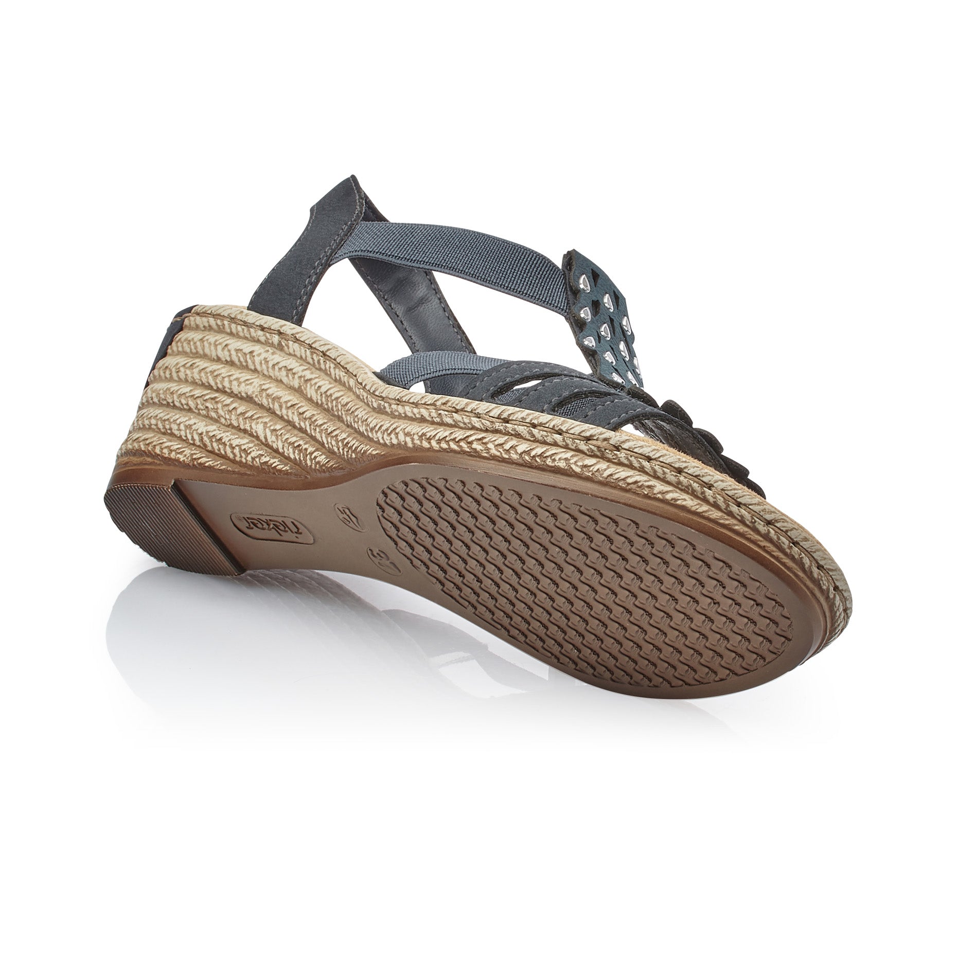 Rieker 62436-14 Navy Wedge Sandals