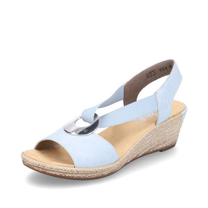 Rieker 624H6-10 Blue Wedge Sandals