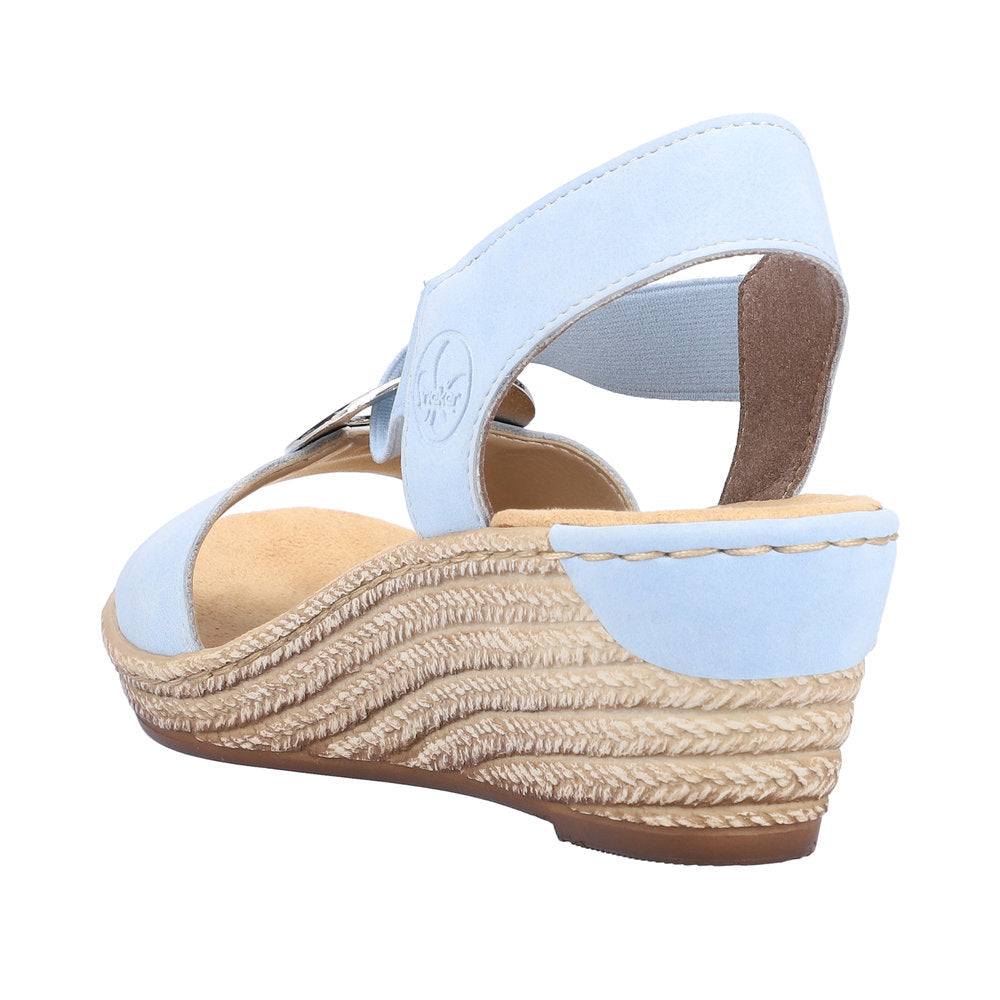 Rieker 624H6-10 Blue Wedge Sandals