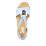 Load image into Gallery viewer, Rieker 624H6-10 Blue Wedge Sandals
