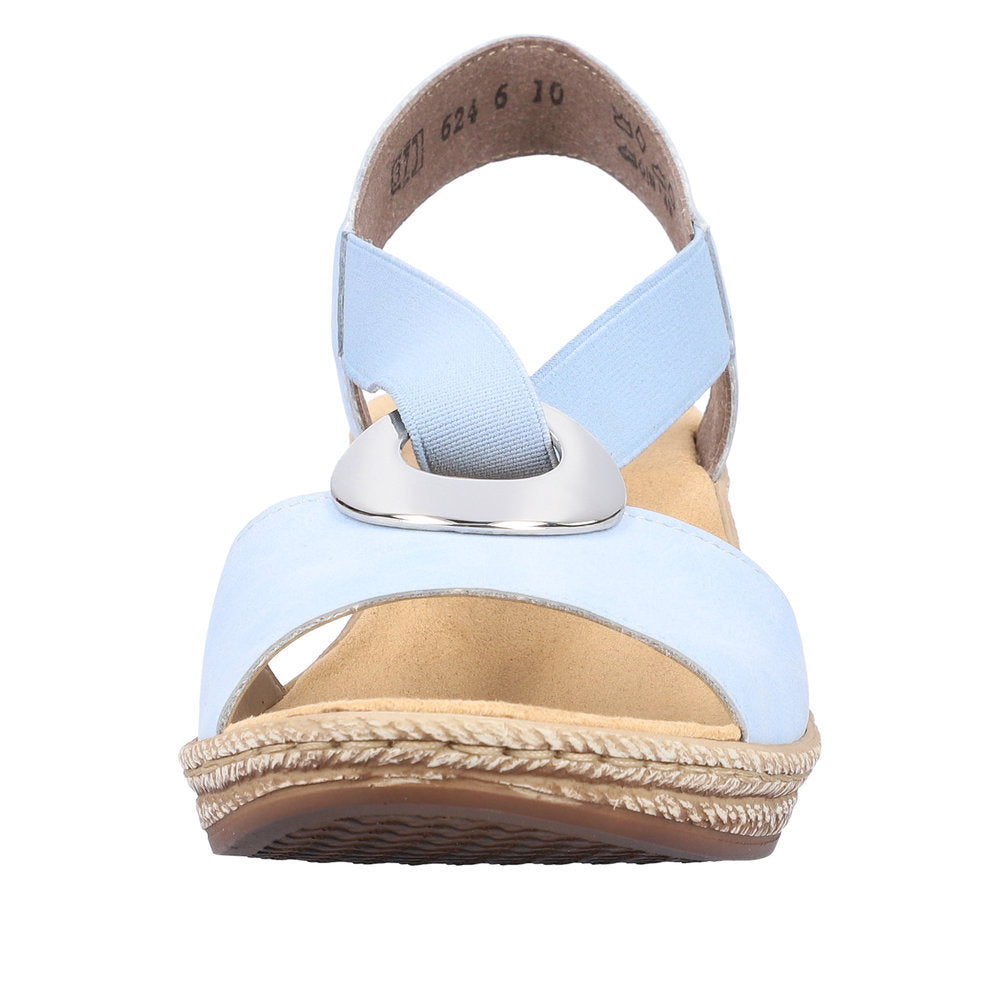 Rieker 624H6-10 Blue Wedge Sandals