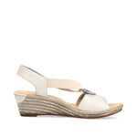 Load image into Gallery viewer, Rieker 624H6-60 Beige Wedge Sandals
