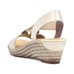 Load image into Gallery viewer, Rieker 624H6-60 Beige Wedge Sandals
