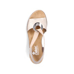 Load image into Gallery viewer, Rieker 624H6-60 Beige Wedge Sandals
