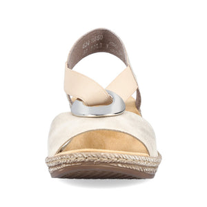 Rieker 624H6-60 Beige Wedge Sandals