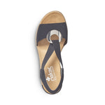 Load image into Gallery viewer, Rieker 624H6-00 Wedge Black Sandals
