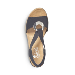 Rieker 624H6-00 Wedge Black Sandals