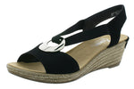 Load image into Gallery viewer, Rieker 624H6-00 Wedge Black Sandals
