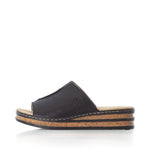 Load image into Gallery viewer, Rieker 629M9-00  Black Cork Slides
