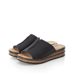 Load image into Gallery viewer, Rieker 629M9-00  Black Cork Slides
