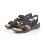 Load image into Gallery viewer, Rieker 64573-00 Black Sandals
