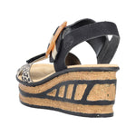 Load image into Gallery viewer, Rieker 68176-00 Dress Wedge Sandals
