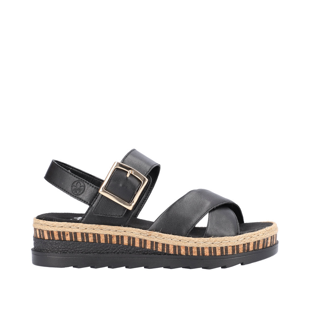 Rieker V7951-00 Wedge Sandals